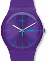 Swatch Men's SUOV702 Quartz Purple Dial Date Plastic Watch