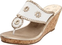 Jack Rogers Women's Del Mar Mid Cork Platform Sandal,White/Platinum,6.5 M US