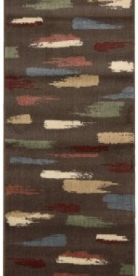 Nourison Interpretations Chocolate Geometric 3.6-Feet by 5.6-Feet Polyacrylic Area Rug