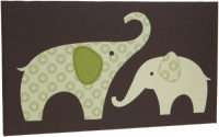 Carter's Green Elephant Canvas Wall Art-1 Piece 12 X 21, Green/Choc, 12 X 12