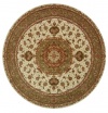 8' x 8' Round Oscar Isberian Rugs Area Rug Ivory/Green Color Hand Tufted China Persian Court Collection