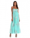 Eliza J Women's Sleeveless Maxi V-Neck Dress, Aqua, 14