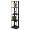 Furinno 99132EX/BK 5-Tier Corner Square Rack Display Shelf, Dark Espresso