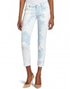 7 For All Mankind Women's Cloud Tie Dye Crop Roxanne Jean in Cloud Light Blue, Cloud Light Blue, 31