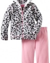 Young Hearts Baby-Girls Infant 2 Piece Leopard Polar Fleece Jacket Set