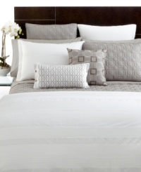 Sophistication gets a modern update with Hotel Collection's Woven Pleats duvet cover. Featuring rows of tailored pleats on pure cotton for a clean, polished appeal. Zipper closure; reverses to solid.