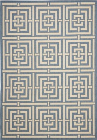 Safavieh Courtyard Collection CY6937-23 Blue and Ivory Indoor/Outdoor Area Rug, 9-Feet by 12-Feet 6-Inch