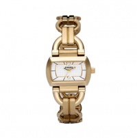 Fossil Women's ES2481 Linked Gold-Tone Stainless Steel Bracelet White Analog Dial Watch