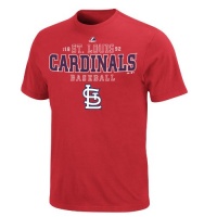 MLB Youth St. Louis Cardinals Charge The Mound Athletic Red Short Sleeve Basic Tee By Majestic