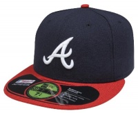 MLB Atlanta Braves Authentic On Field Game 59FIFTY Cap, Navy/Red