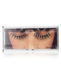 Benefit has more lash looks than days of the week. The new Lash Lovelies collection lets you be whoever, whenever! Custom-designed to fit precisely, its easy to apply them like a pro. Apply a thin line of lash glue along the base of false eyelashes. Let set for 30 seconds or until tacky. Position the lash close to the base of your natural lashes & gently press down from the outer corner inwards. To remove: gently peel off from outer to inner corner of eyelid. Apply more glue to the edges as they tend to have the most difficulty in sticking.