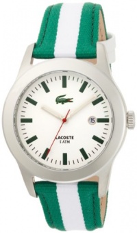 Lacoste Advantage White Dial Green and White Strap Mens Watch 2010501