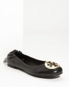 Classic Reva Ballet Flat Black with Gold Logo Size 7