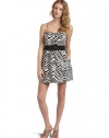 Jessica Simpson  Women's Zebra Print Dress with Pockets,Zebra Black/White,2