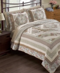 Add a touch of homespun charm to your space with this Natalie quilt, featuring a sweet mix of floral, plaid and solid designs with intricate quilted details for cozy texture.