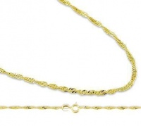 Mens Womens 14k Yellow Gold Necklace Twist Singapore Chain Solid 0.9mm