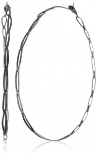 Melissa Joy Manning MJM Classic Silver Soup Can Twist Hoop Earrings