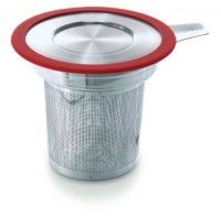 Brew-in-Mug Extra-Fine Tea Infuser with Lid, Red