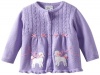 Hartstrings Baby-girls Infant Sweater Cardigan, Poetic Lavender, 24 Months