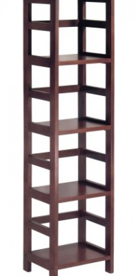 Winsome Wood 4-Shelf Narrow Shelving Unit, Espresso