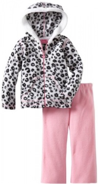 Young Hearts Baby-Girls Infant 2 Piece Leopard Polar Fleece Jacket Set