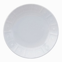 Modern in design with a raised circular pattern, made from French Limoges Porcelain. Dishwasher and microwave safe.