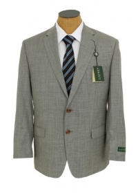 Ralph Lauren Mens Light Gray Sharkskin Wool Suit