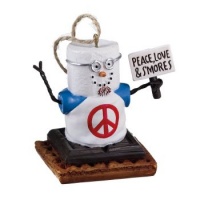 3 Decorative S'mores Peace, Love, & S'mores Man Christmas Ornament