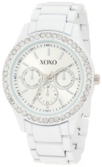 XOXO Women's XO5408  White Bracelet With Rhinestones Accent  Watch