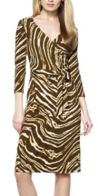 Jones New York Women's Half Sleeve Faux Wrap Dress