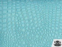 Vinyl Crocodile AQUA BLUE Fake Leather Fabric By the Yard