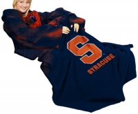 NCAA Syracuse Orange Comfy Throw Blanket with Sleeves, Smoke Design