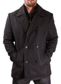 Kenneth Cole New York Wool Blend Peacoat Coat Jacket Gray Size M