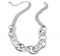 Alfani Necklace, Silver-Tone Strand Link Frontal Necklace