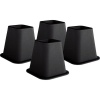 KENNEDY Home Collection 5 to 6-Inch Black Bed Risers,4-pack