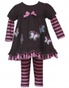 Rare Editions Girls Striped Emb Butterfly Dress Set 4T (F255141)