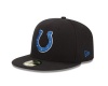 NFL Indianapolis Colts Black and Team Color 59Fifty Fitted Cap