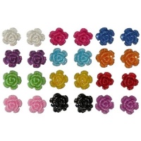 Set Of 12 Pairs 3/8 Glitter Flower Studs!, in Multi