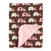 Skip Hop Reversible Plush Blanket, Pink Elephant