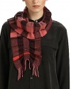 Burberry Check Ruched Cashmere Scarf, Coral Check