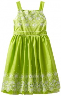 Bloome Girls 7-16 Eyelet Occasion Dress, Lime, 7