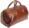 Cenzo Duffle Vecchio Brown Italian Leather Weekender Travel Bag