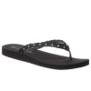 Marc Fisher Women's Fluff Thong Sandals in Black Satin