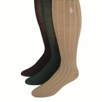 Polo Ralph Lauren Men's Socks Dress Merino Wool OTC Brown Ast. 3pairs