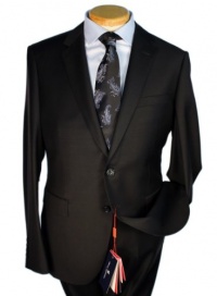 Marco Valentino Solid Black Slim Cut Men's Suit - Size: 36 Short