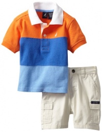 Nautica Baby-Boys Infant 2 Piece Color Block Polo Set