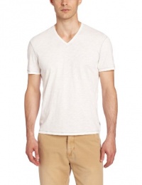 John Varvatos Men's Star USA Short Sleeve V-Neck Tee, Salt, Medium