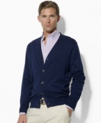 An essential layering piece for the modern gentleman, this long-sleeved cardigan is crafted from soft, durable cotton.