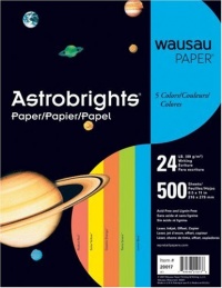 Wausau Astrobrights Premium Assorted 8 1/2 x 11 Inch Colored Paper 500 count (20017)