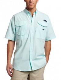 Columbia Men's Super Bonehead Classic Short Sleeve Shirt, X-Large, Gulf Stream/Gingham